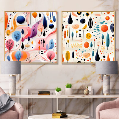 Giovanni - Formes abstraites, ensemble de 2 reproductions d'art sur toile