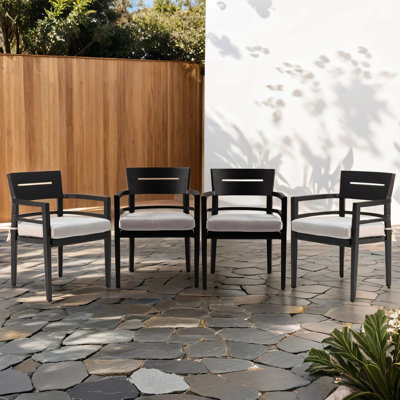 Chaises de salle à manger d'extérieur en aluminium K / D 4PCS