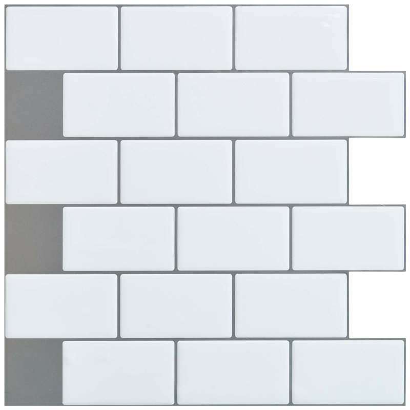Kumail Plastic Peel and Stick Subway Tile