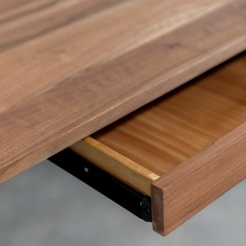 Bureau en bois massif Mayo, Noyer classique