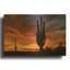 «Mesa Saguaro Sunset 5078» par Mike Jones, art mural en métal doré, 24 po x 16 po-133440976