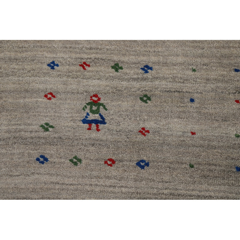Tapis tribal gris Gabbeh 8