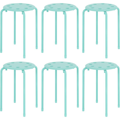 Eustis Accent Stool, 6-Pack Stackable Metal Stools – Durable Steel Seating for Home, Parties & Events by Ivy Bronx