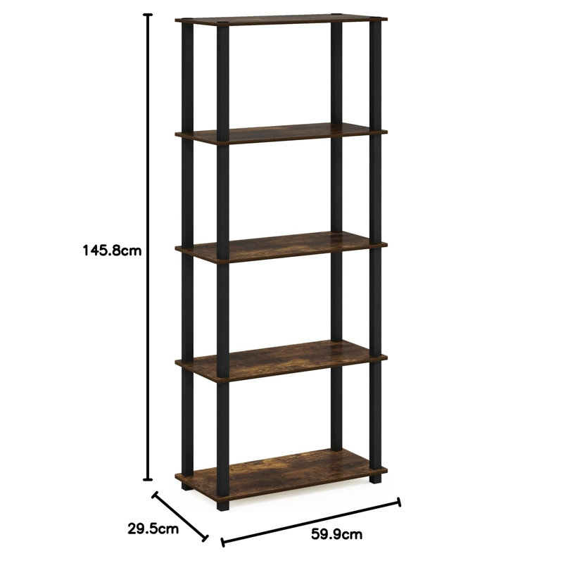 Rivington 23.6 " W Plastic Shelving Unit, Amber Pine/Black