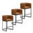  Mid-century  Modern PU Leather Counter Stool Barrel Counter Height Stools Set of 3-1271558399