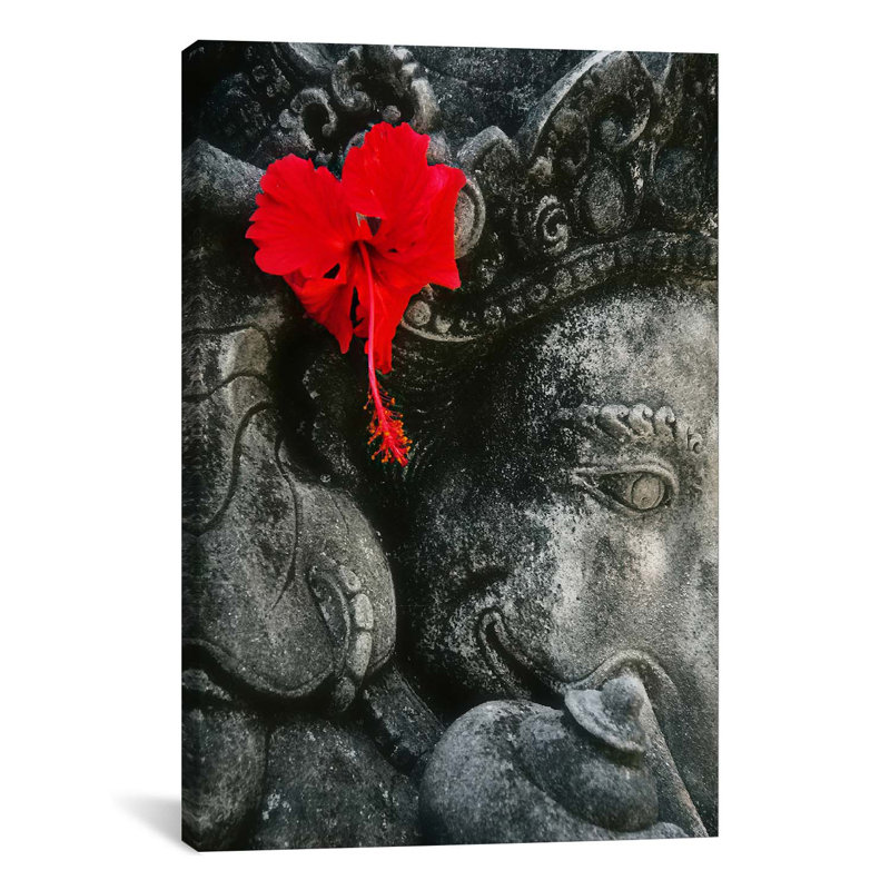 Statue Ganesh God Hindu God - estampe numérique sur toile tendue avec châssis, H 18 po x l 12 po x P 1,5 po