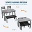 Ensemble de table de salle à manger moderne 4 pièces avec banc et 2 chaises, ensemble de table de cuisine compacte avec coussins en cuir de polyuréthane