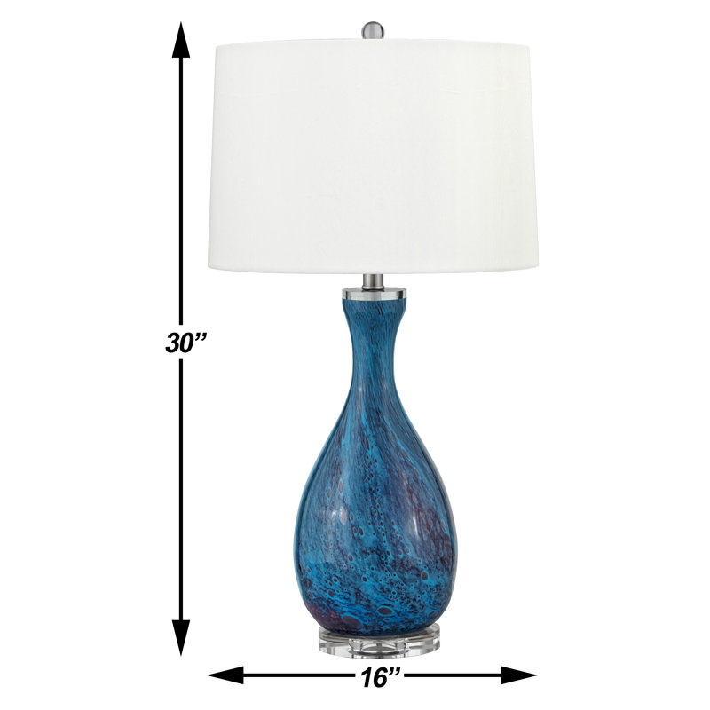 Balsamo 30" Light Blue and Dark Blue Table Lamp with USB Port