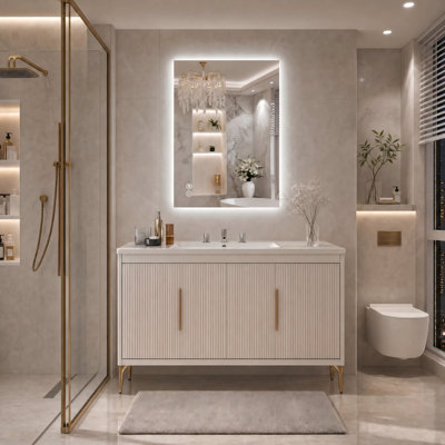 Miroir de salle de bain à DEL rétroéclairé sans cadre Lunara