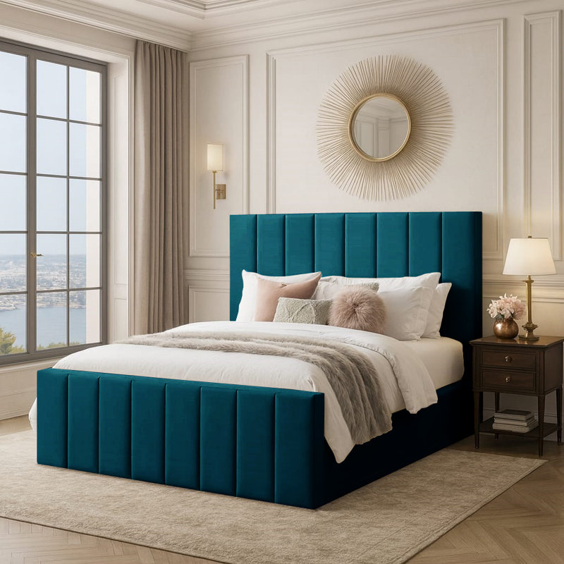 Judsonia Upholstered Ottoman Storage Bed, Mallard, UK Super King - DE 180 x 200 cm
