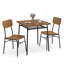 Ensemble de table et de chaises de cuisine en bois 3 pièces avec support de rangement en métal