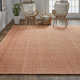 Rectangle Fleurette Solid Color Hand Loomed Polyester Area Rug in Orange