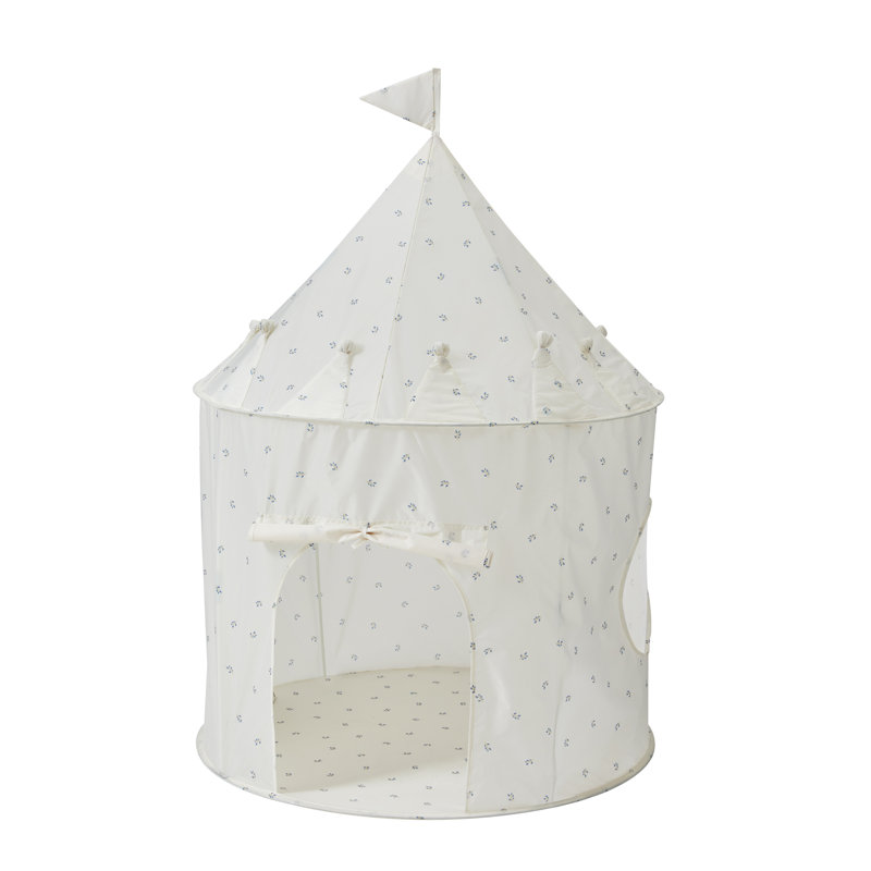 3 Sprouts - tente de jeu en tissu recyclé pour enfants , Bleuet ivoire