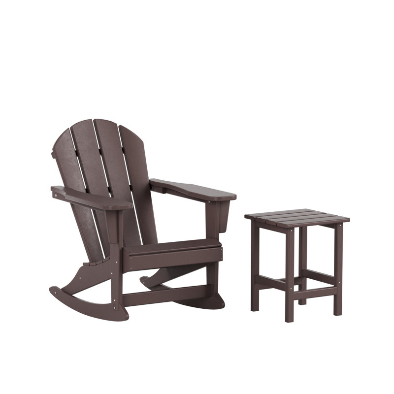 Laguna Outdoor Adirondack Chair With Table, Dark Brown