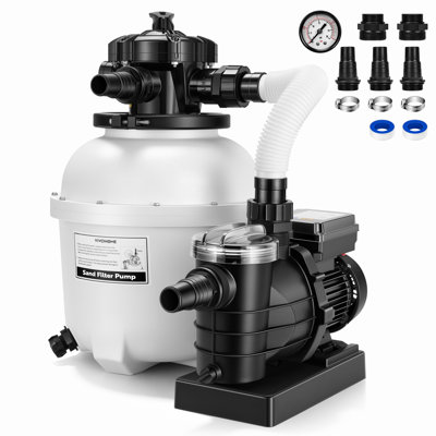 Pompe à sable 0,7 Hp 3618 Gph 13 po avec minuterie pour piscine hors terre