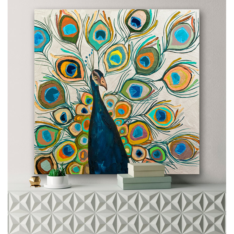 «Peacock Metallic Pearl», reproduction d'art graphique sur toile tendue, H 40 po x l 40 po