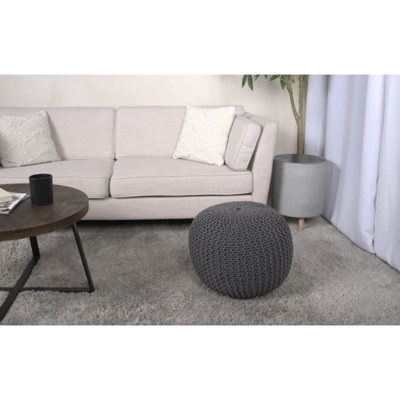 Pouf rond en coton Bordeaux