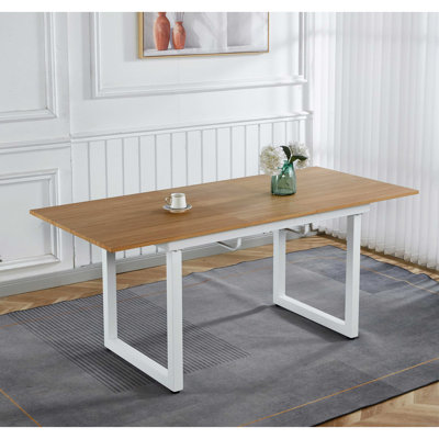 Table de salle à manger carrée extensible avec pieds en métal, table de cuisine moderne peu encombrante