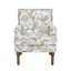Chaise d'appoint avec imprimé floral contemporain et garniture cloutée