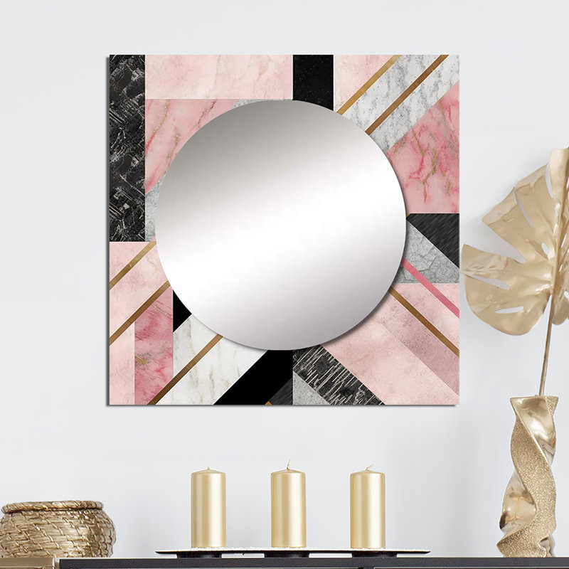 Miroir mural de salon Devoss Agate Granite, 29 po x 29 po