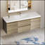 Meuble-lavabo mural moderne avec lavabo en résine, tiroirs à fermeture en douceur et finition gris cendré pour un rangement efficace et un attrait esthétique-2104651150-2104651148
