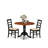 5 Piece Dinette Set for 4 Includes a Round Dining Room Table with Dropleaf and 4 Dining Chairs, Black & Cherry-537020493-551521020-632280151