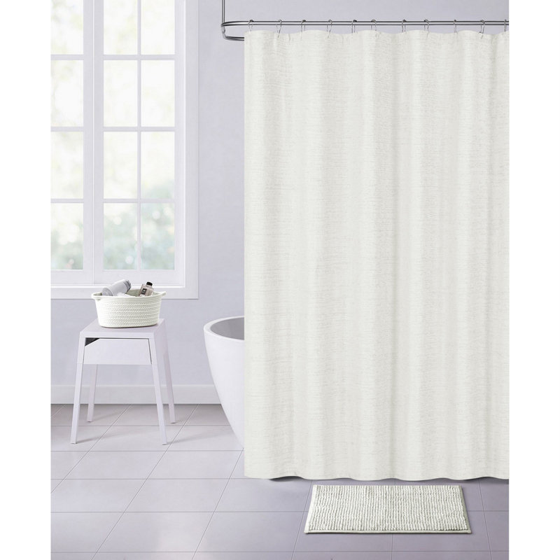 Rideau de douche simple Montaye, Blanc