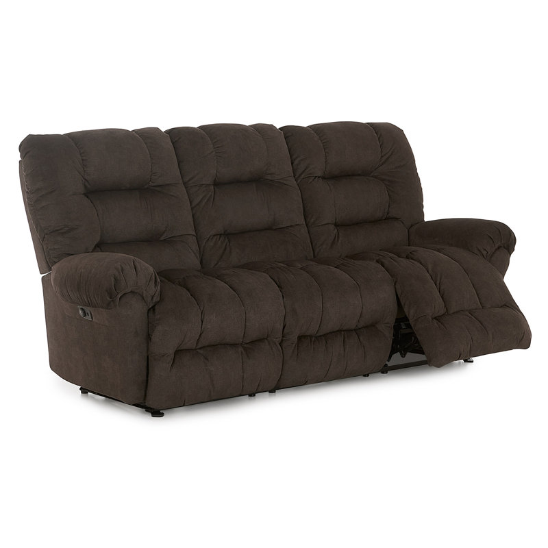 Upholstered 92.5'' Reclining Sofa, Sand