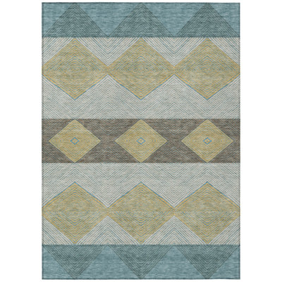 Machine Washable Indoor/Outdoor Chantille ACN2545 Geometric Rug