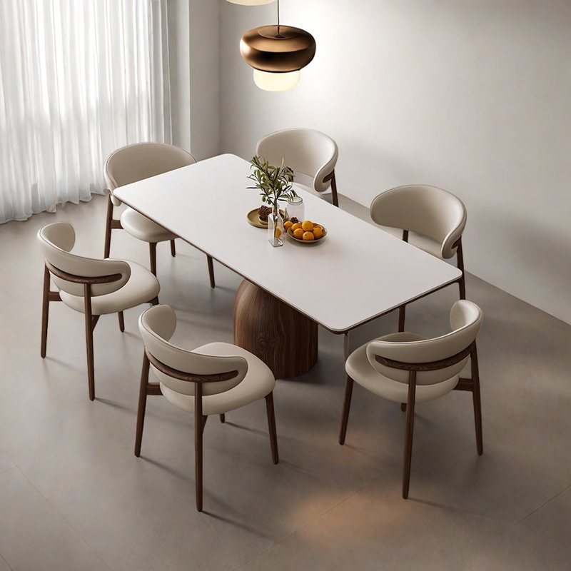 Creamy Style Rectangular Dining Table, 29.5"H x 70.9"L x 31.5"W