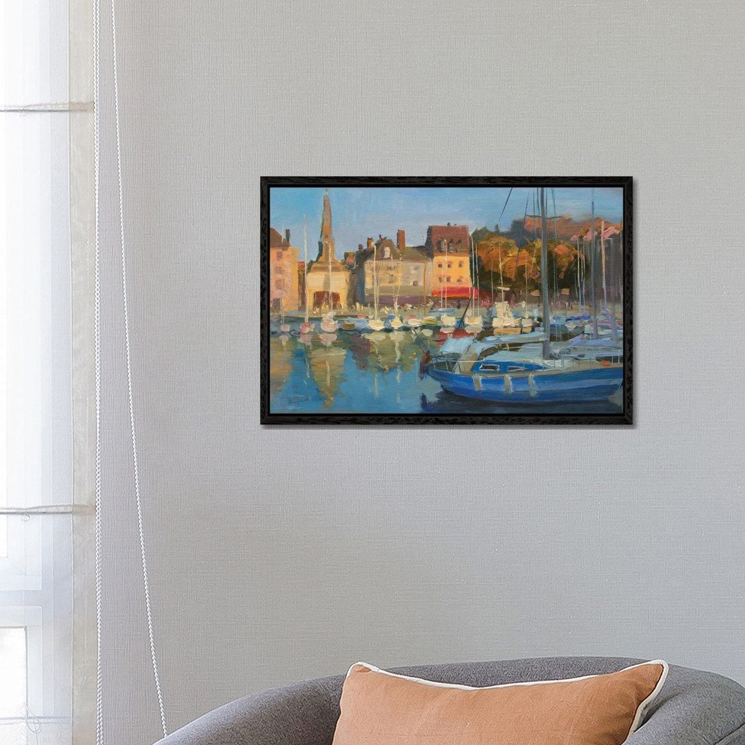 Yachten Honfleur Frankreich von CountessArt - Galerie-verpackte Leinwand Giclée auf Leinwand