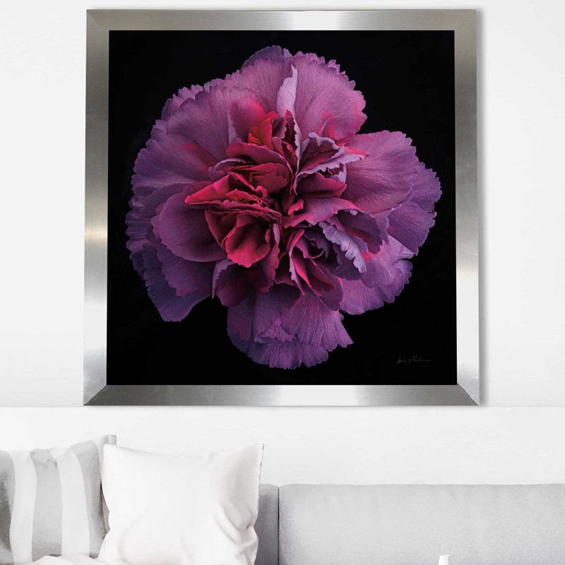 Floral majestueux IV - photographie, Encadrement argenté, H 31,5 po x l 31,5 po x P 1 po