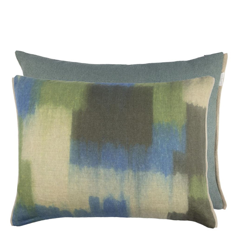 Carres Ombres Decorative Pillow, Moss