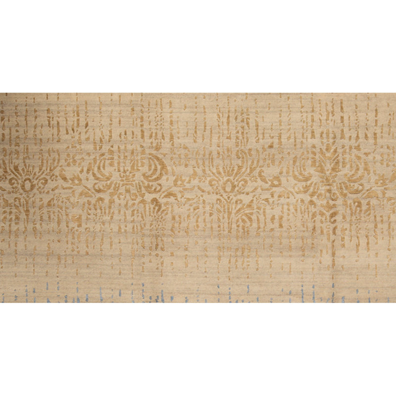 Tapis bleu clair / beige noué à la main de haute qualité