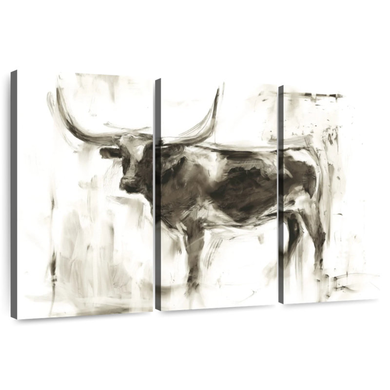 Brampt Longhorn Study I, 48" H x 74" W