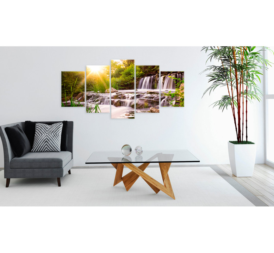 Forest Waterfall Art Print on Canvas