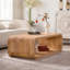 Table basse en forme d'hippodrome avec tablette de rangement ouverte - Finition bois clair