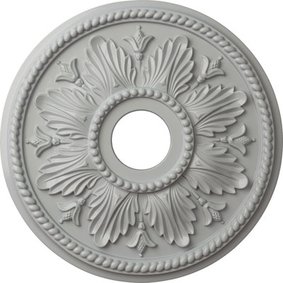 Endurathane Edinburgh Ceiling Medallion, 18 1/8"OD x 3 1/2"ID x 2 3/4"P (Fits Canopies up to 5 1/8"), Hand-Painted Frost Finish