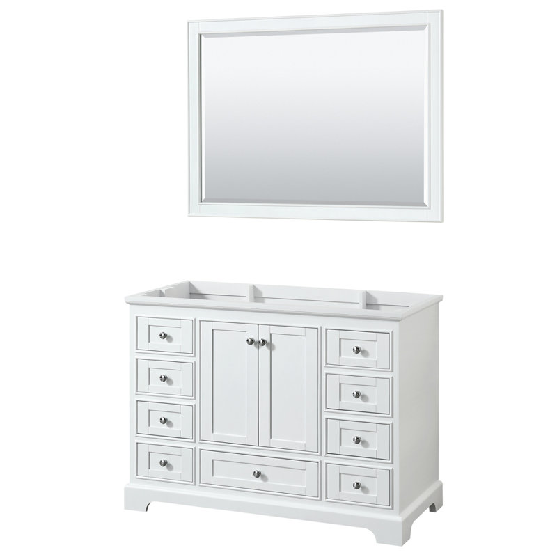 Deborah 47.25'' Single Bathroom Vanity Base Only, White/Matte Black