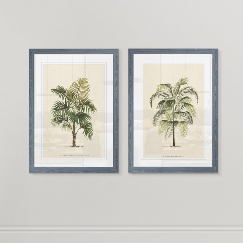 Les Palmiers III par Vincent Van Gogh - ensemble de 2 reproductions de cadres photo, H 24 po x l 18 po x P 1,25 po, Gris
