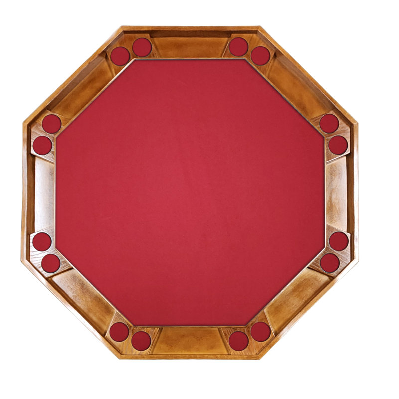 Table de poker 57 po, Chêne Ranch, Feutre bourgogne