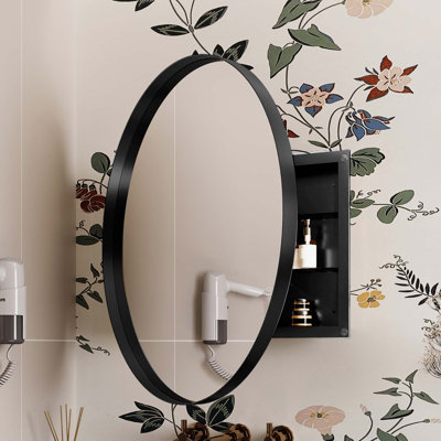 Élégante armoire de rangement pour salle de bain avec miroir et tablettes réglables