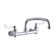 Foodservice 8" Centerset Wall Mount Faucet with 12" Arc Tube Spout 4" Wristblade Handles 1/2"  Offset Inlets