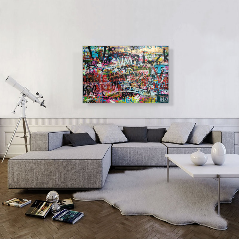 " Graffiti Overload " Painting Print, 26" H x 40" W x 1.5" D