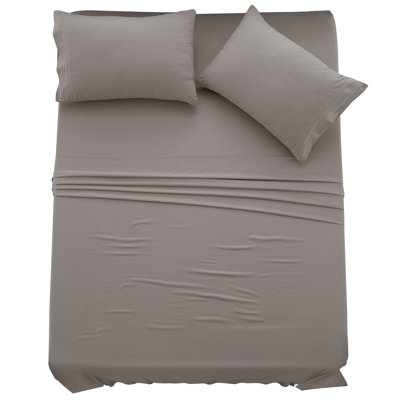 Lux Decor 4-Piece Ultra Soft Microfiber Sheet Set Deep Pocket Fitted Sheet, Wrinkle-Resistant & Easy Care Bedding