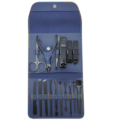 Backpack 16pcs Stainless Steel Nail Clippers Set With Folding Bag Cutter Kits Scissors Makeup Beauty Tool