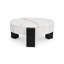 Table basse ronde de rangement de 33 pouces avec couvercle amovible, plateau en marbre blanc et pieds en bois noir