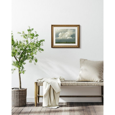 Vintage Gold Framed Pictures Wall Art, Nature Storm Clouds Paintings, Canvas Prints Artwork with Antique Frame, Victorian Wall Pictures Decor for Living Room Bedroom, 13x16 inch