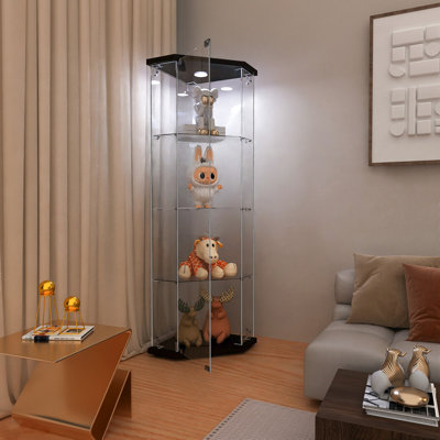 Vitrine en verre avec 4 tablettes