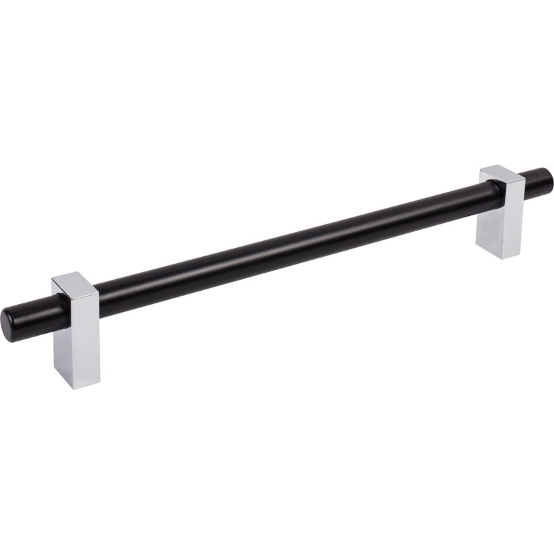 Larkin Appliance Pull, Matte Black/Polished Chrome, 12"